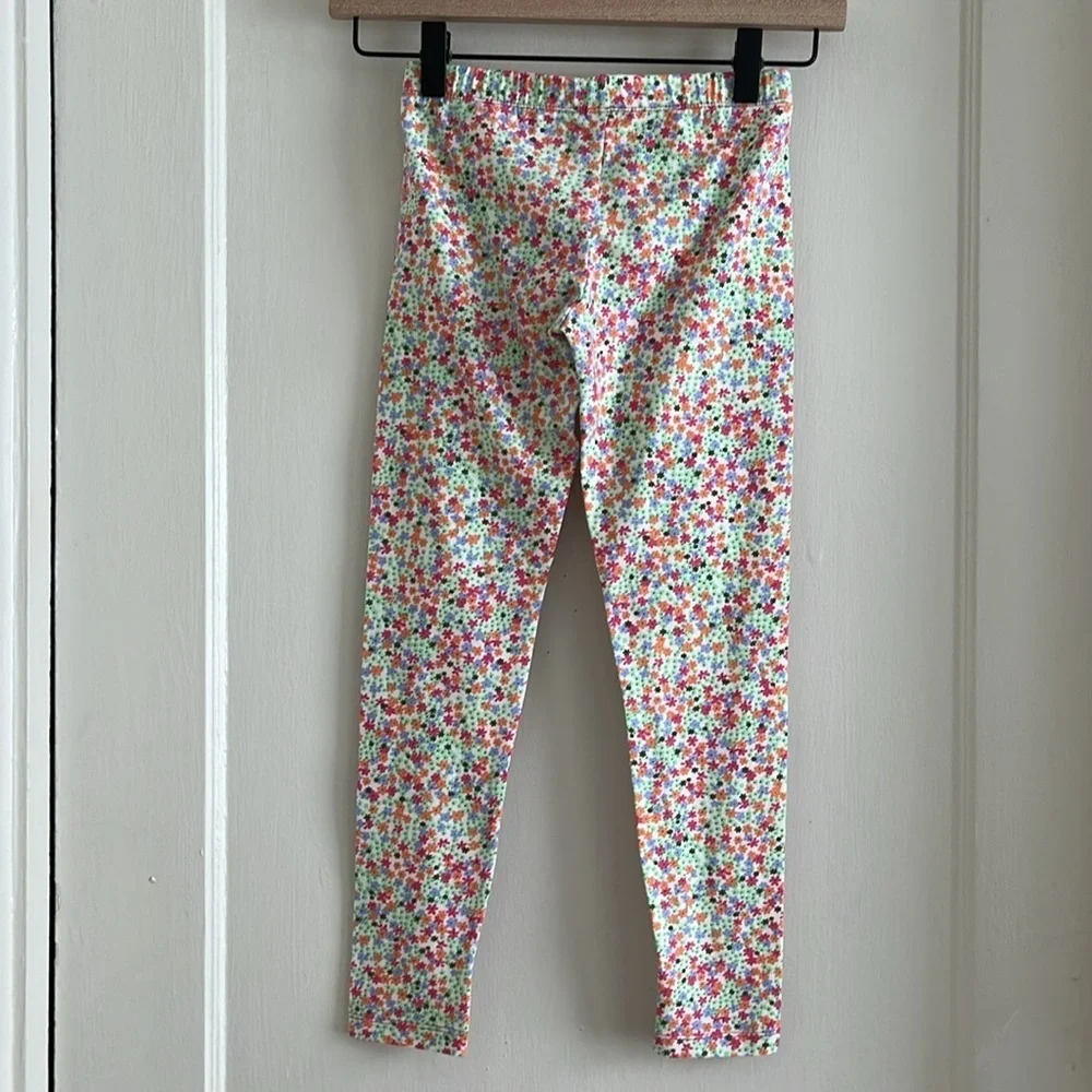 Size 7 Girls 3 pc. Summer Cotton Play Dress and Leggings Stretch Pants Set